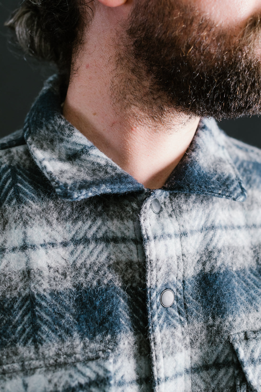 Field Jacket Wool Plaid - Navy