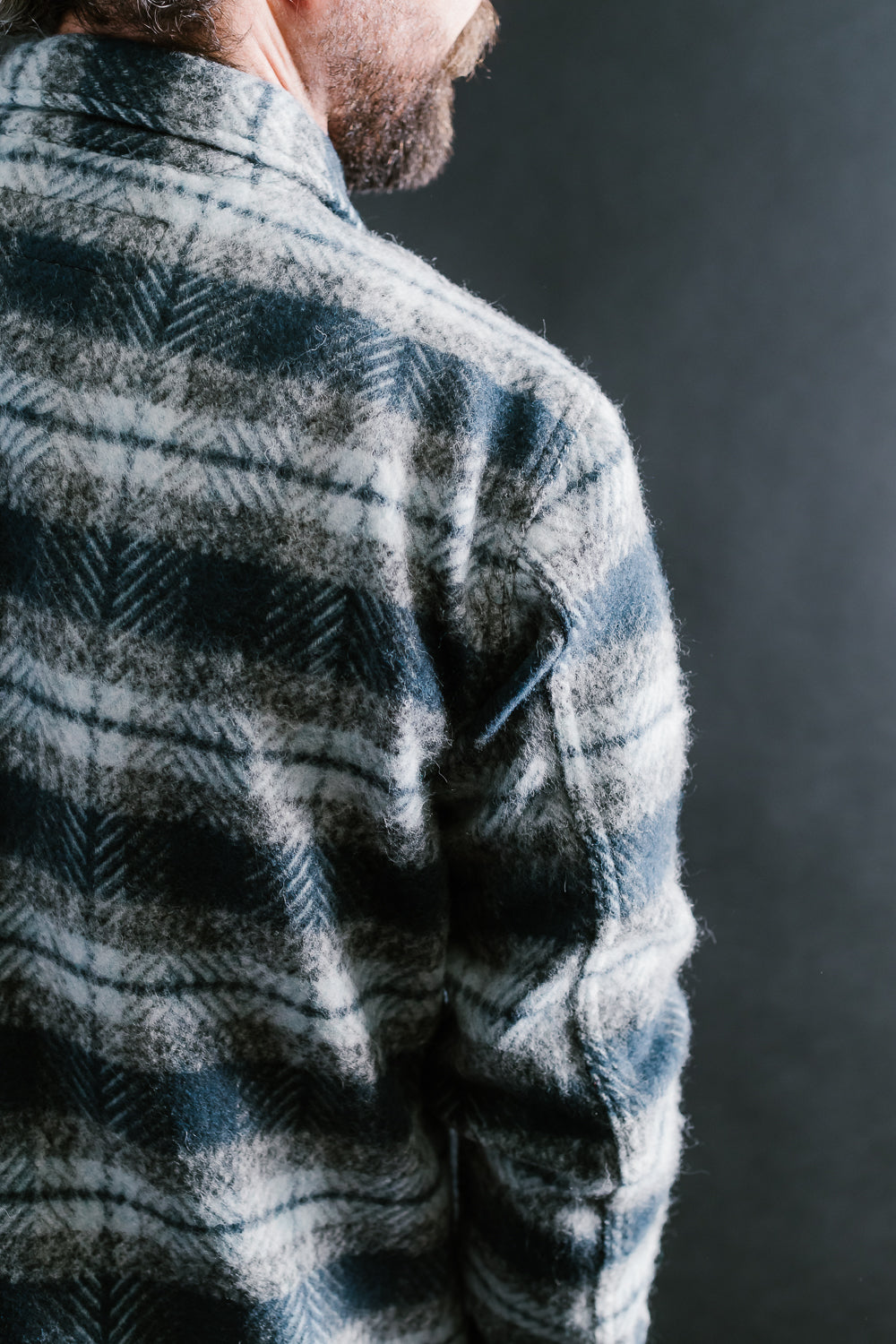 Field Jacket Wool Plaid - Navy