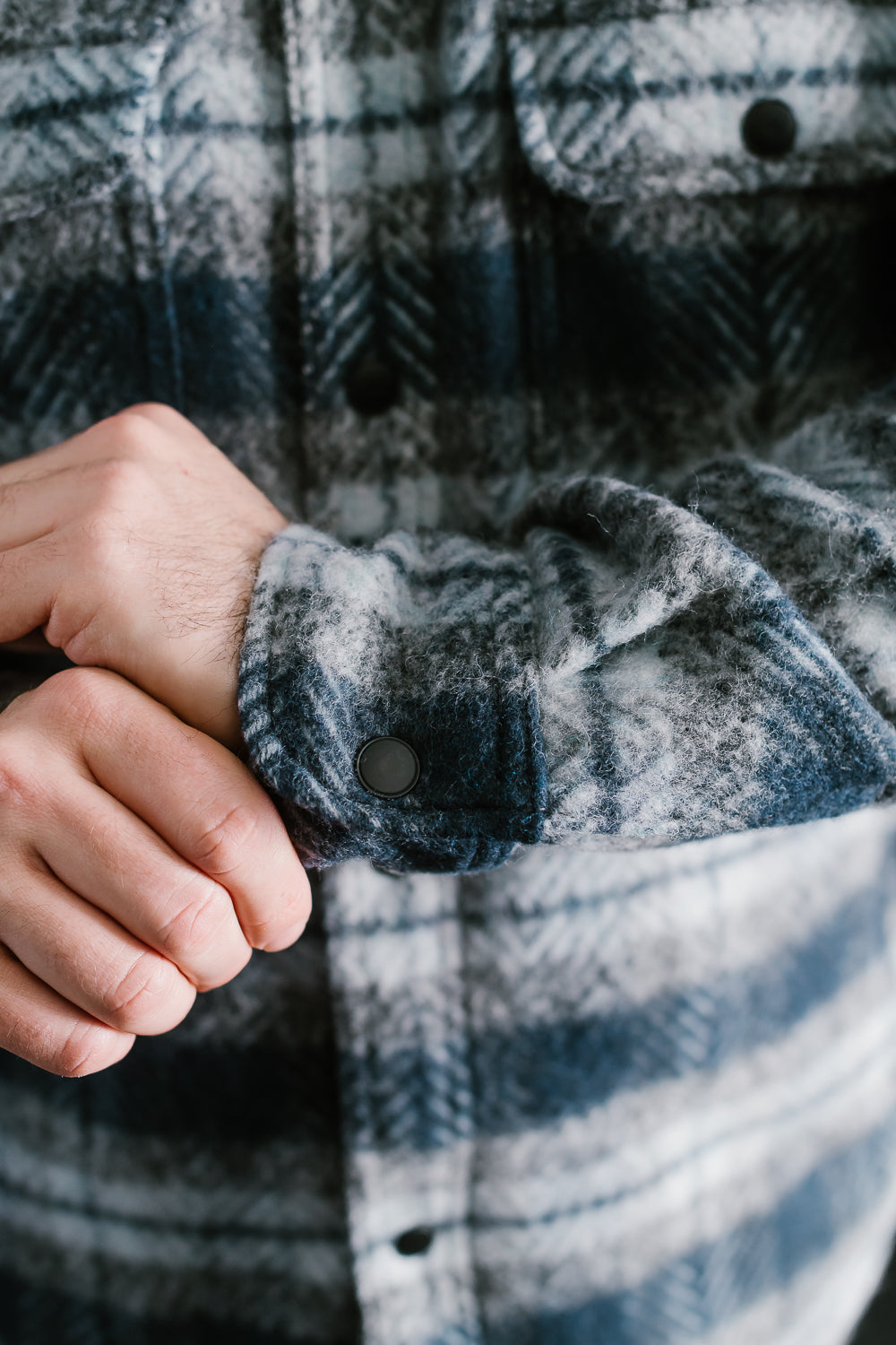 Field Jacket Wool Plaid - Navy