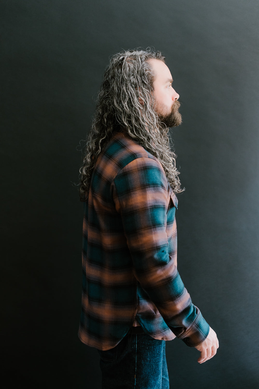 Field Shirt Plaid - Navy, Blush Ombré