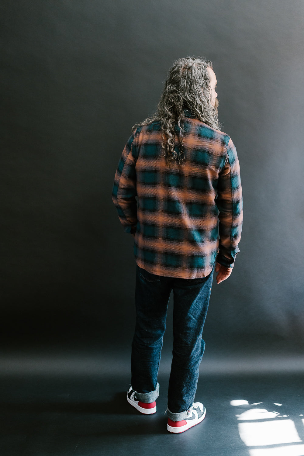 Field Shirt Plaid - Navy, Blush Ombré