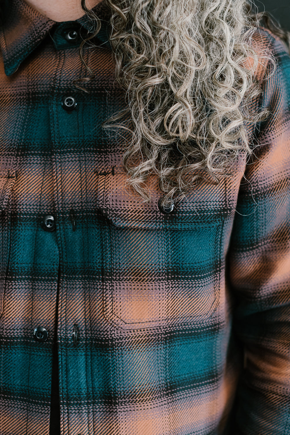 Field Shirt Plaid - Navy, Blush Ombré