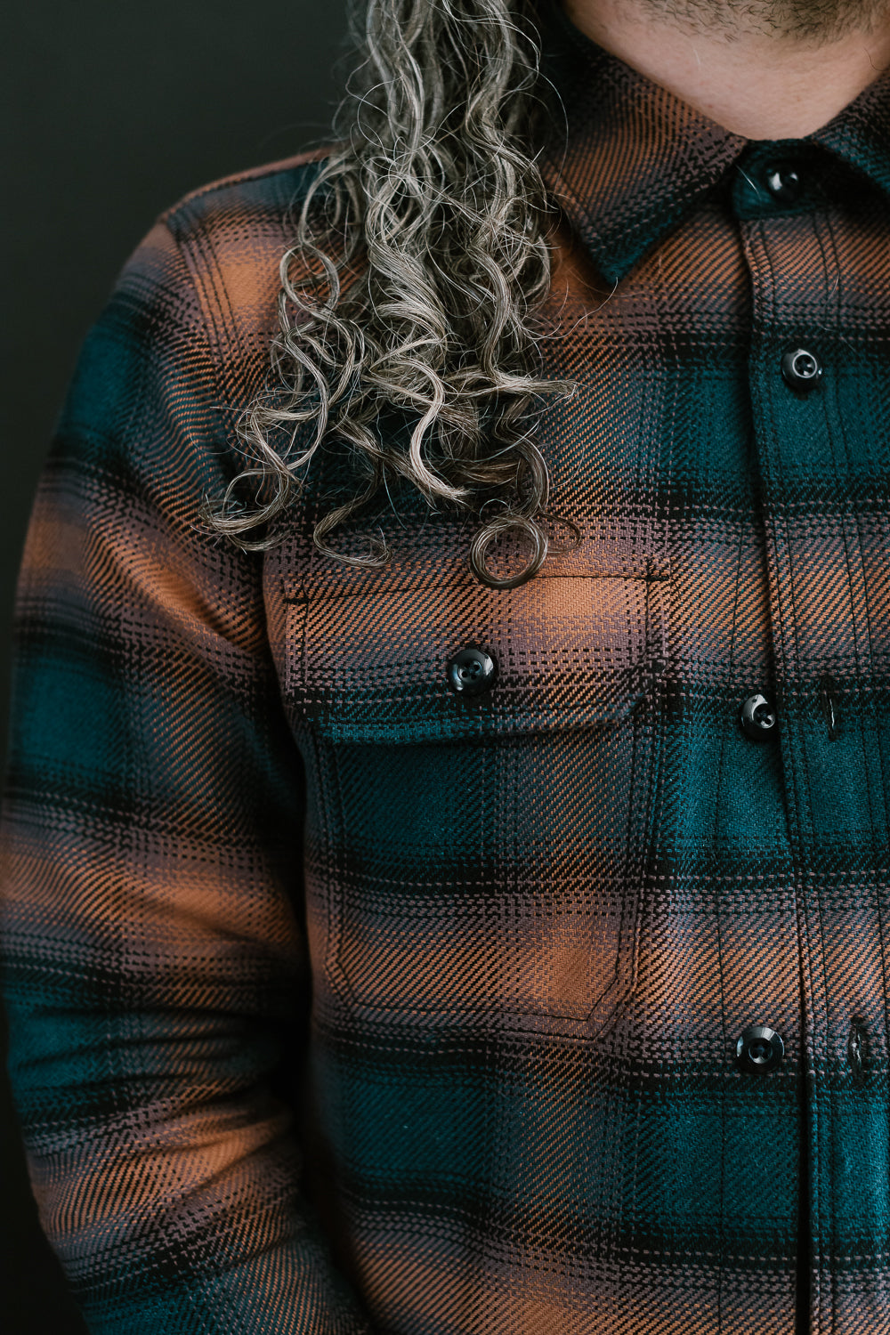 Field Shirt Plaid - Navy, Blush Ombré