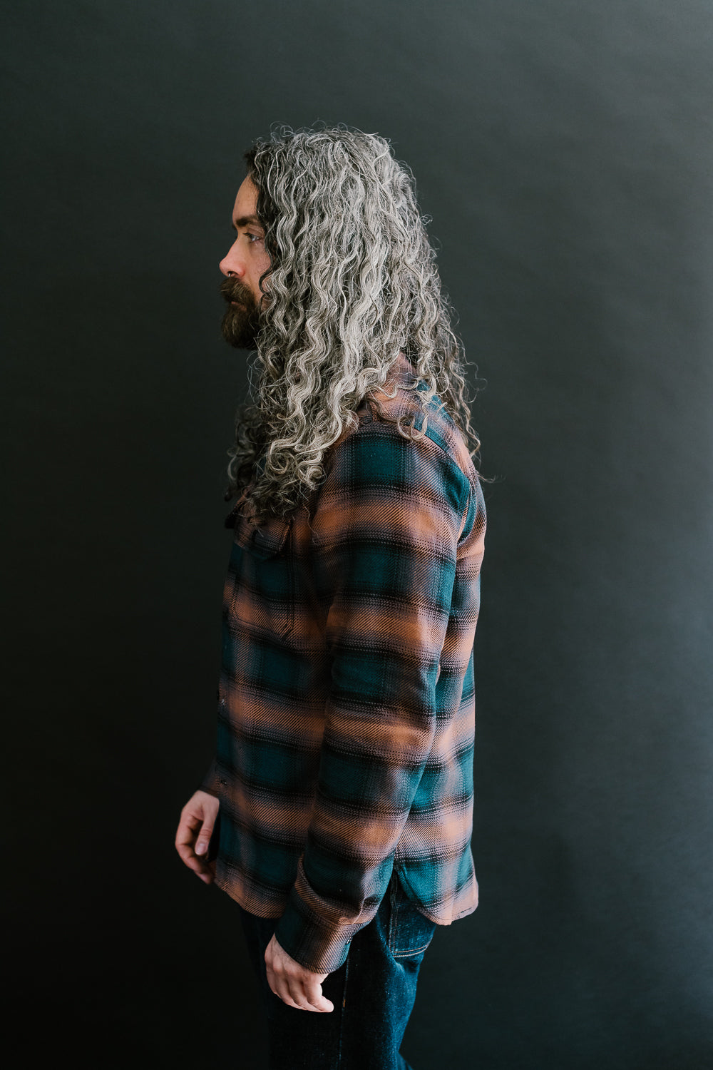 Field Shirt Plaid - Navy, Blush Ombré