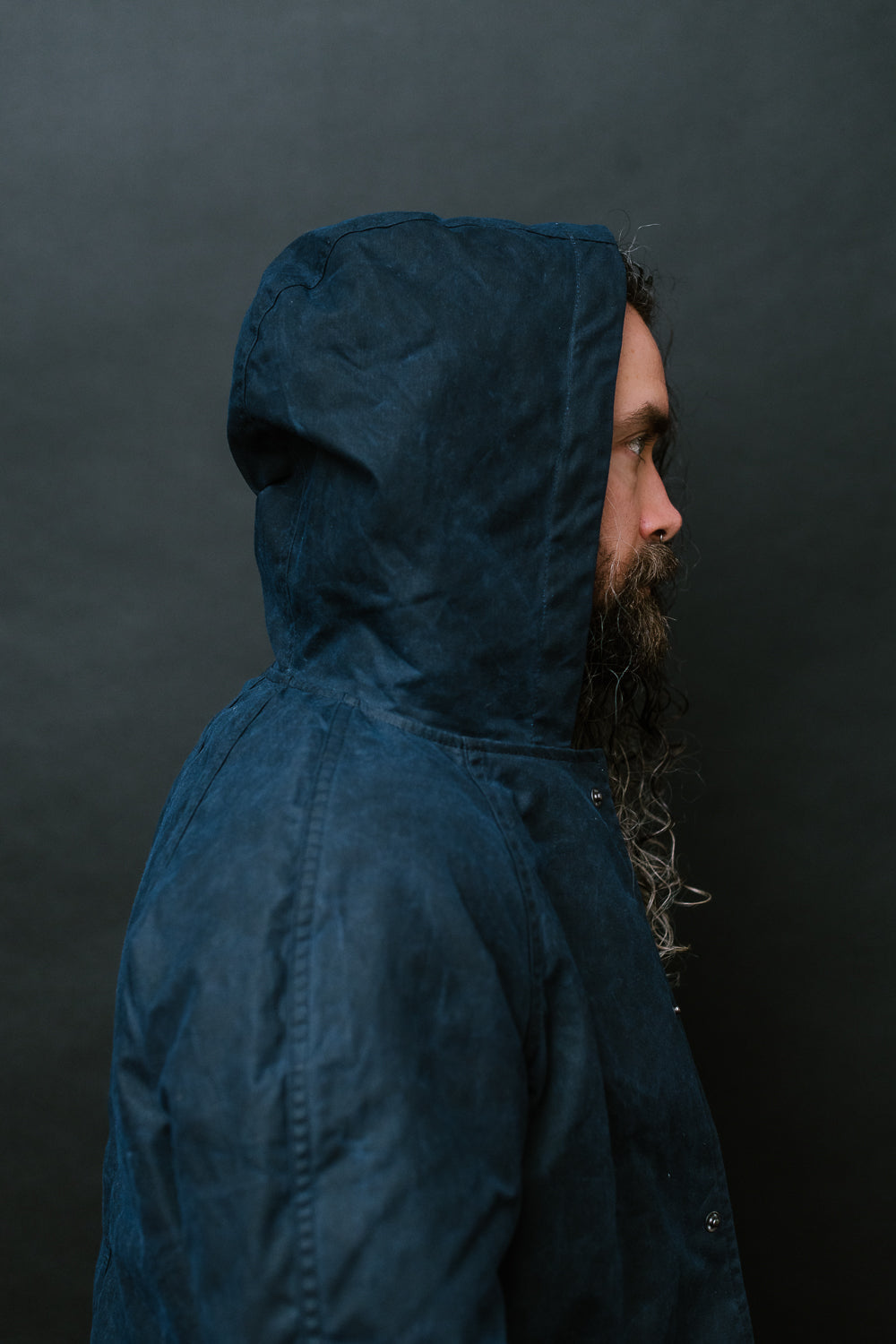 8.25oz Hooded Ridgeline Jacket - Waxed Navy