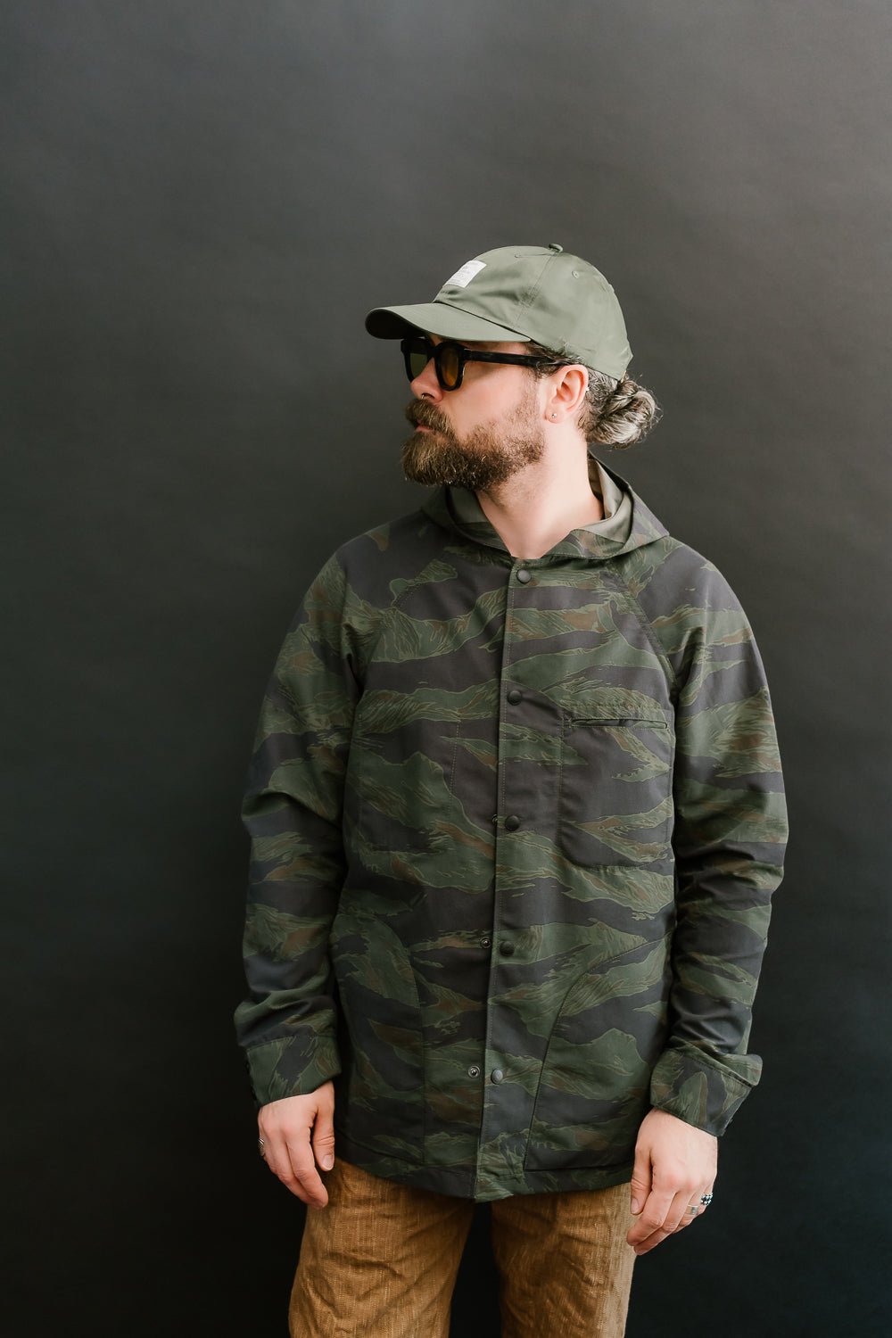 5oz Hooded Supply Jacket - Green Tiger Camo