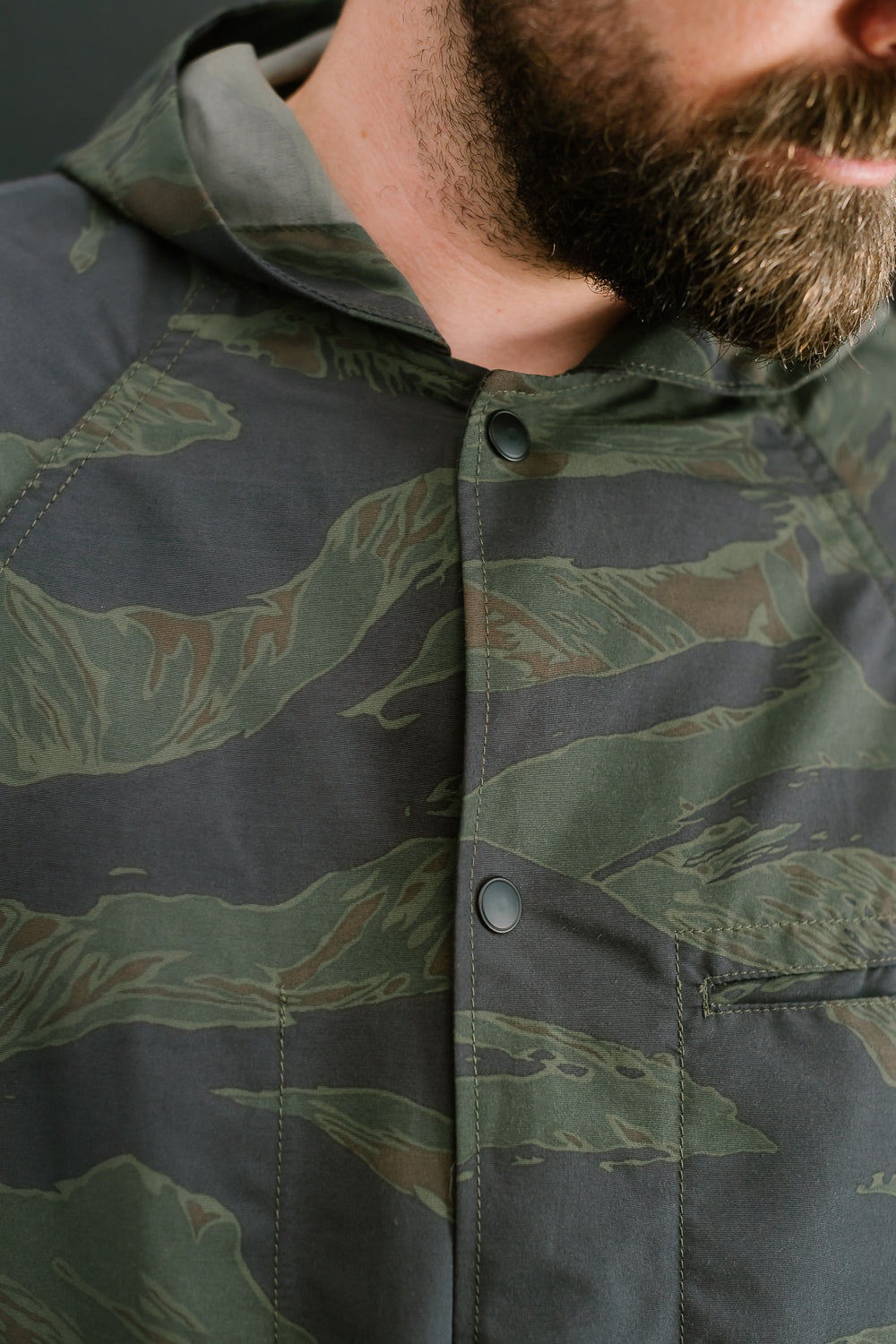 5oz Hooded Supply Jacket - Green Tiger Camo