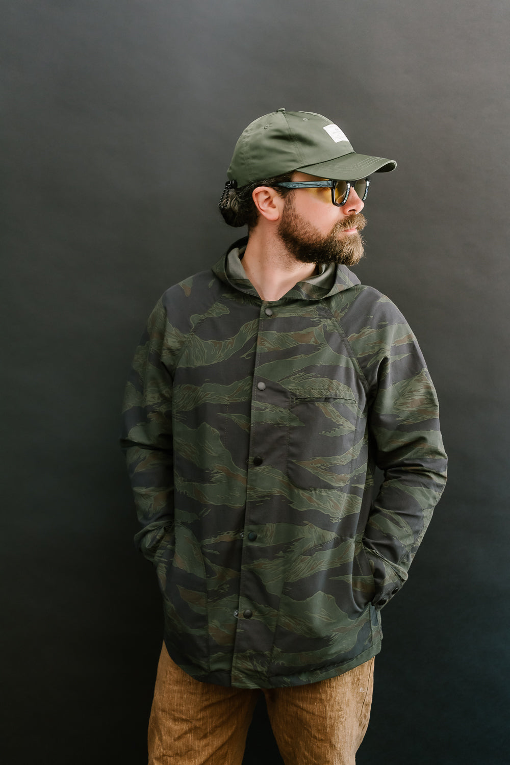 5oz Hooded Supply Jacket - Green Tiger Camo