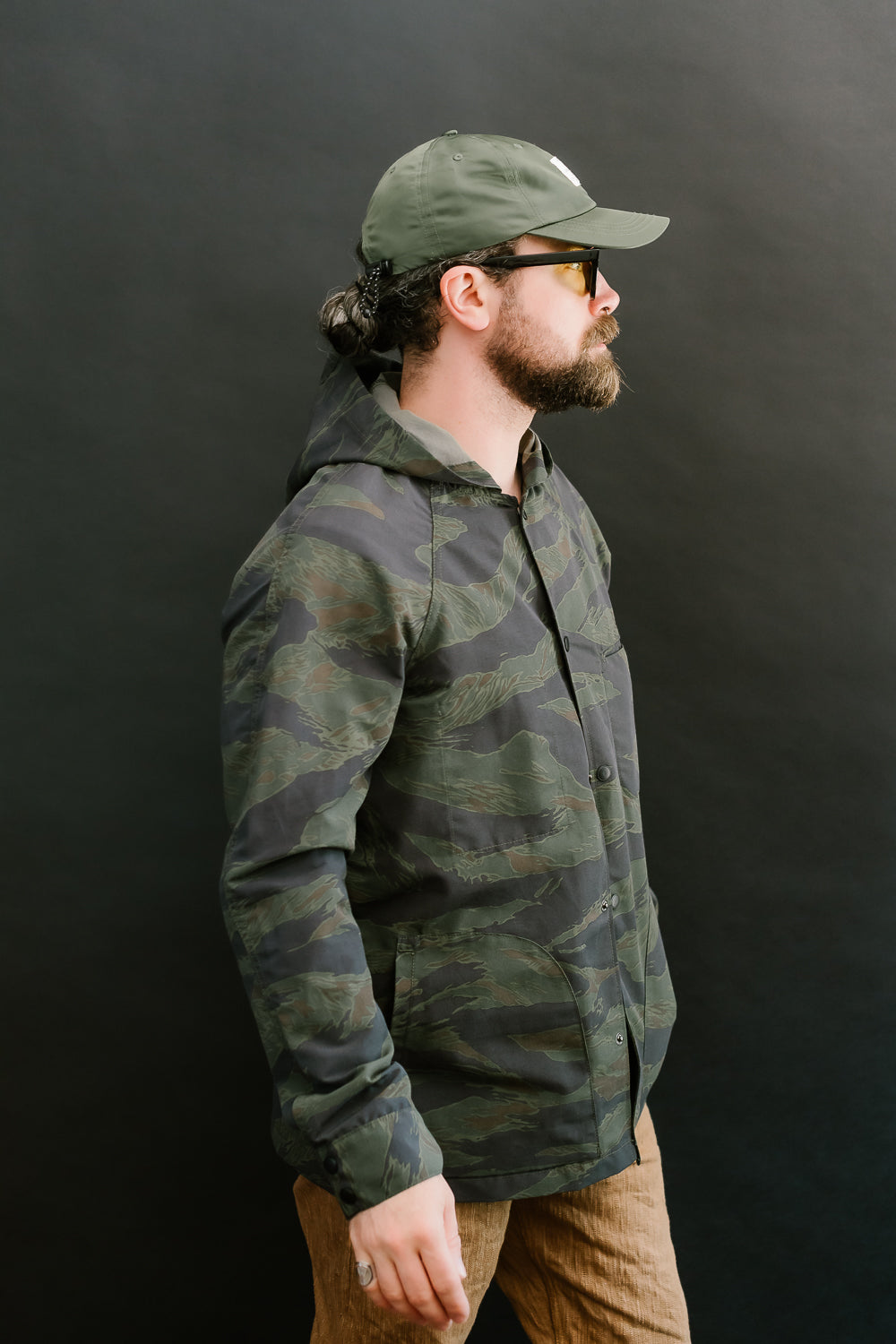 5oz Hooded Supply Jacket - Green Tiger Camo