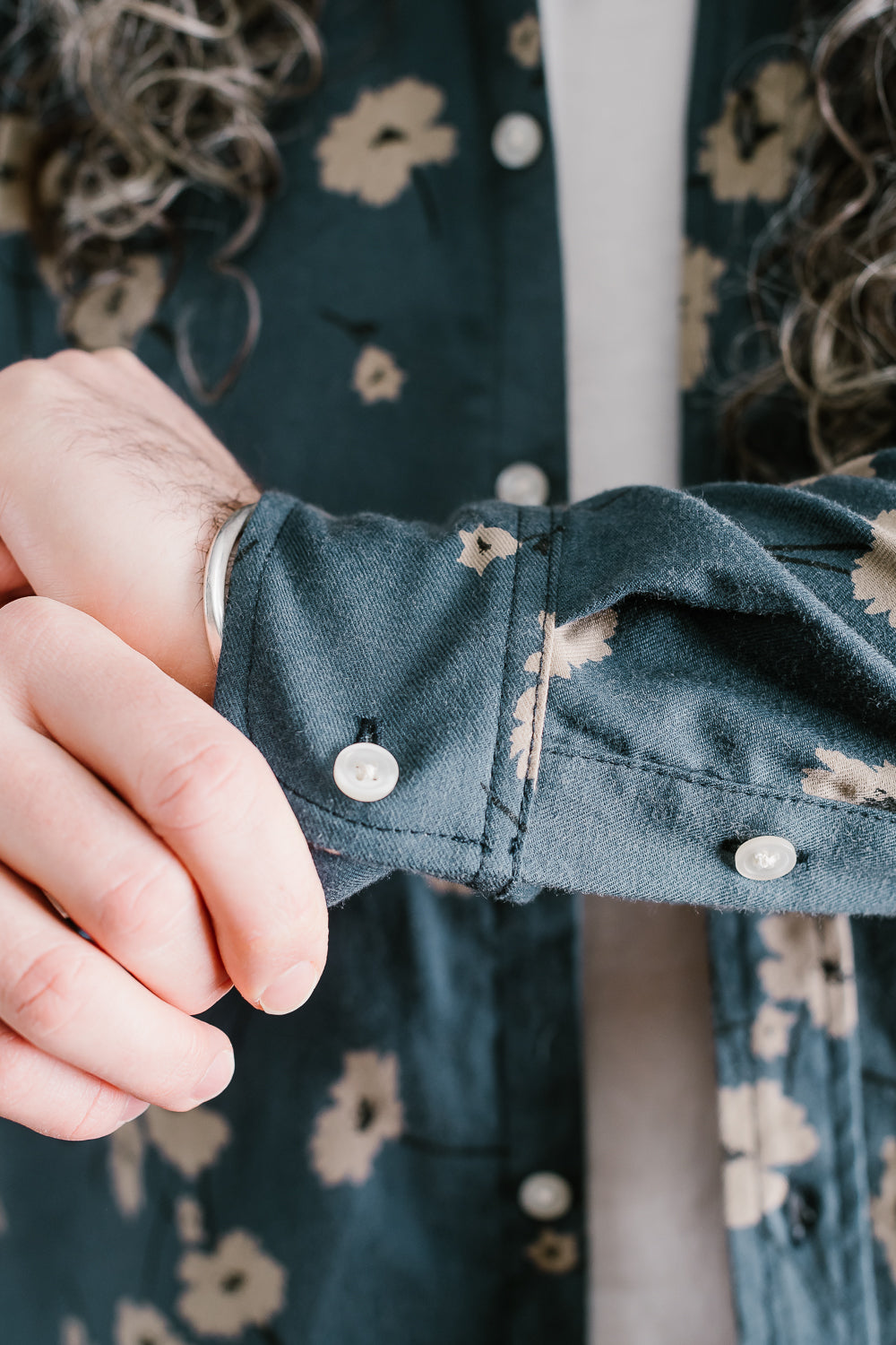 Oxford Shirt Floral - Blue