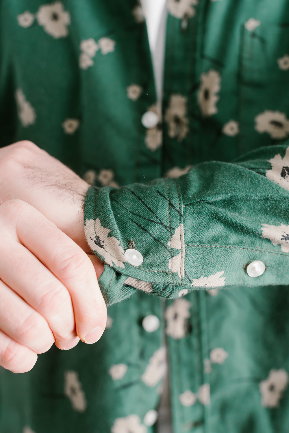 Oxford Shirt Floral - Emerald