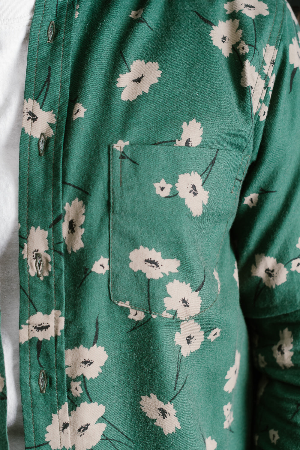 Oxford Shirt Floral - Emerald