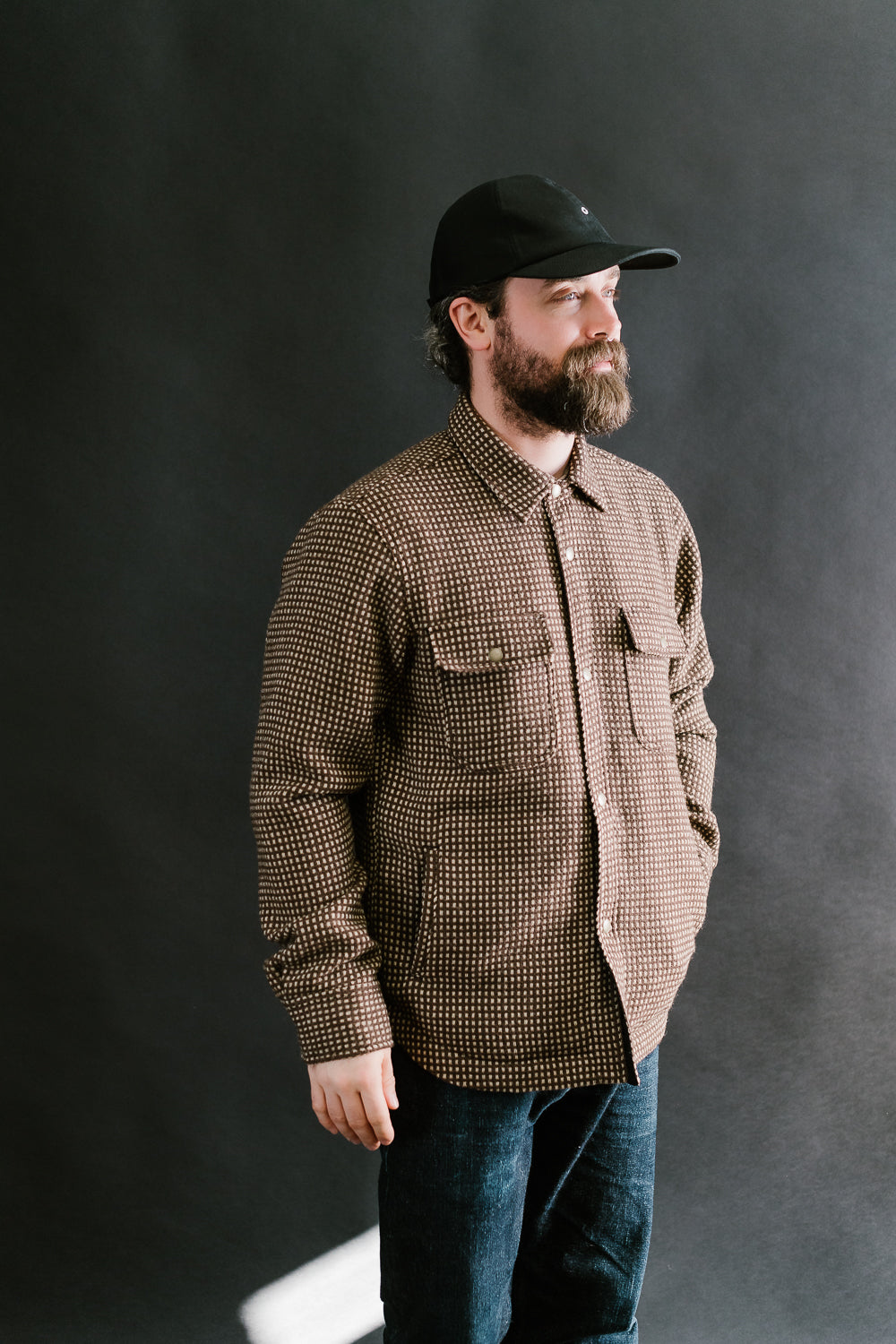 Field Shirt Lined Wool Dot - Brown