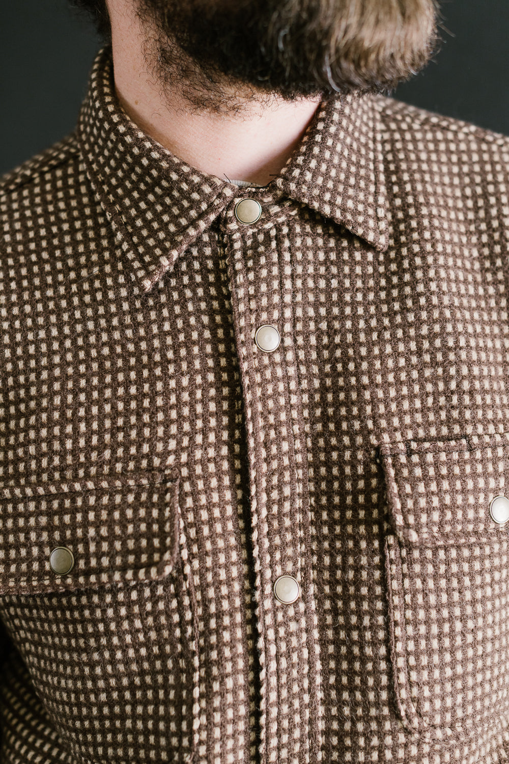 Field Shirt Lined Wool Dot - Brown