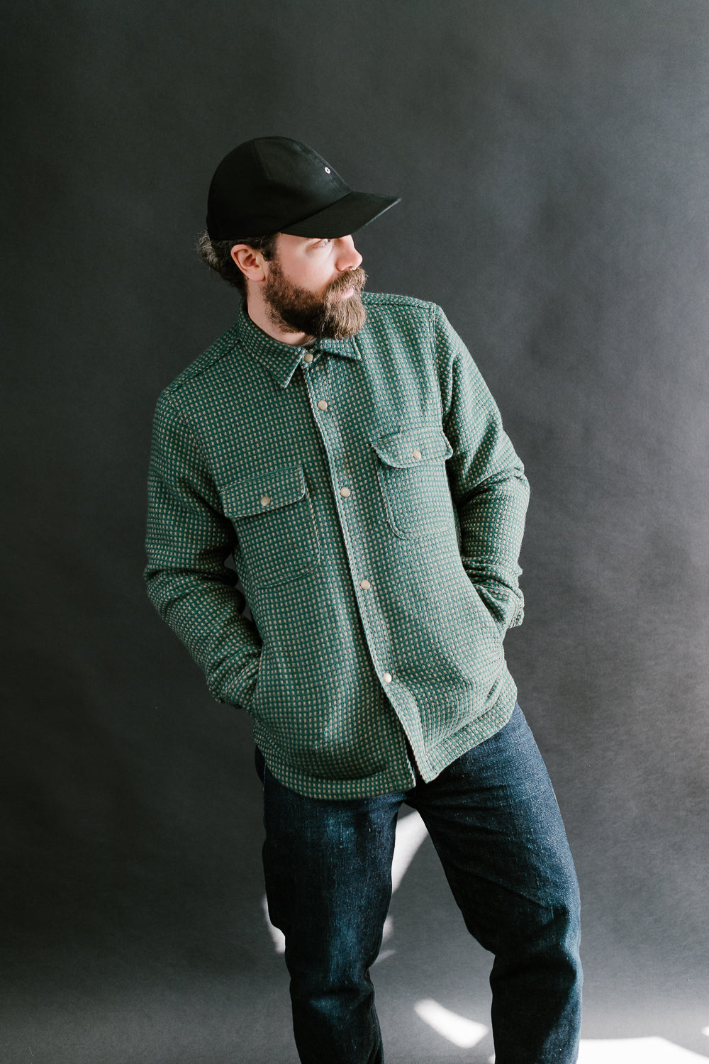 Field Shirt Lined Wool Dot - Green