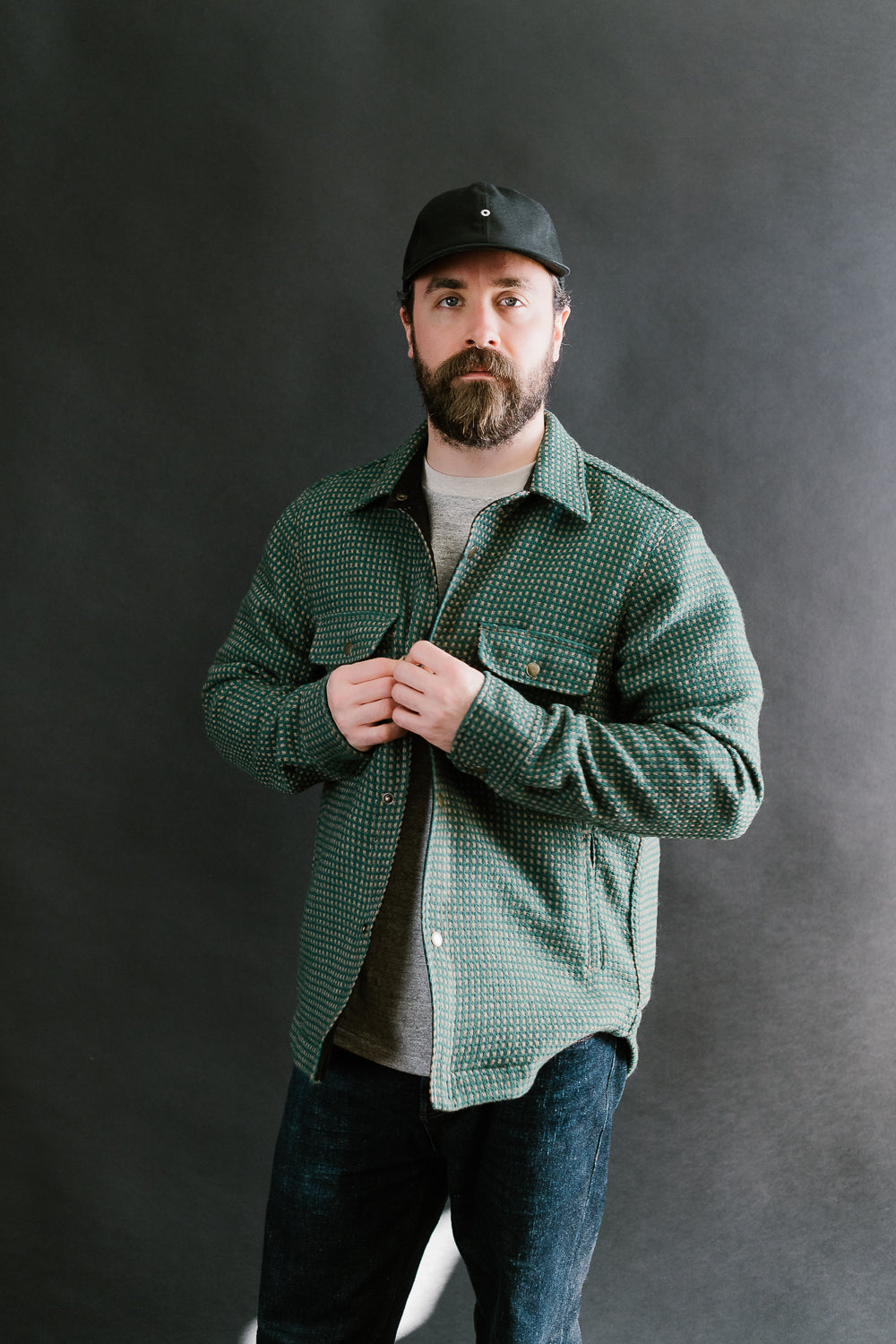 Field Shirt Lined Wool Dot - Green