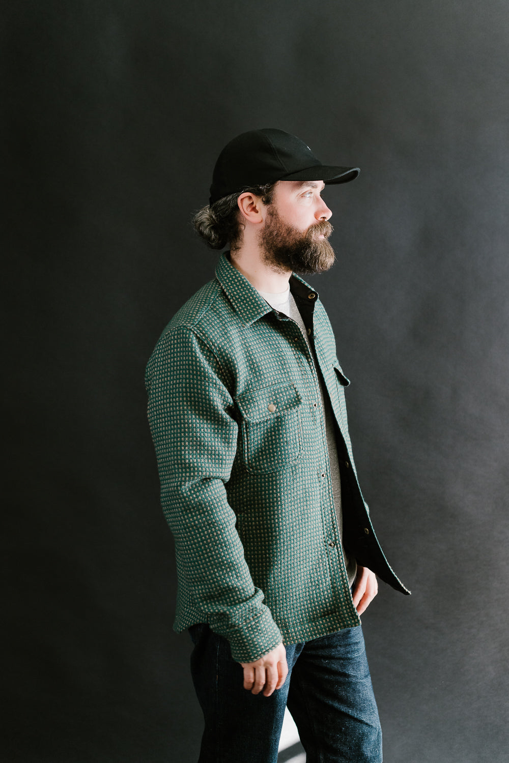 Field Shirt Lined Wool Dot - Green