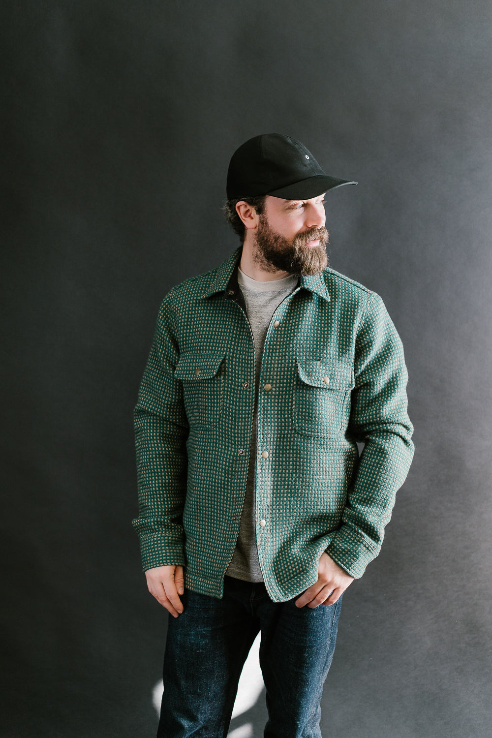 Field Shirt Lined Wool Dot - Green