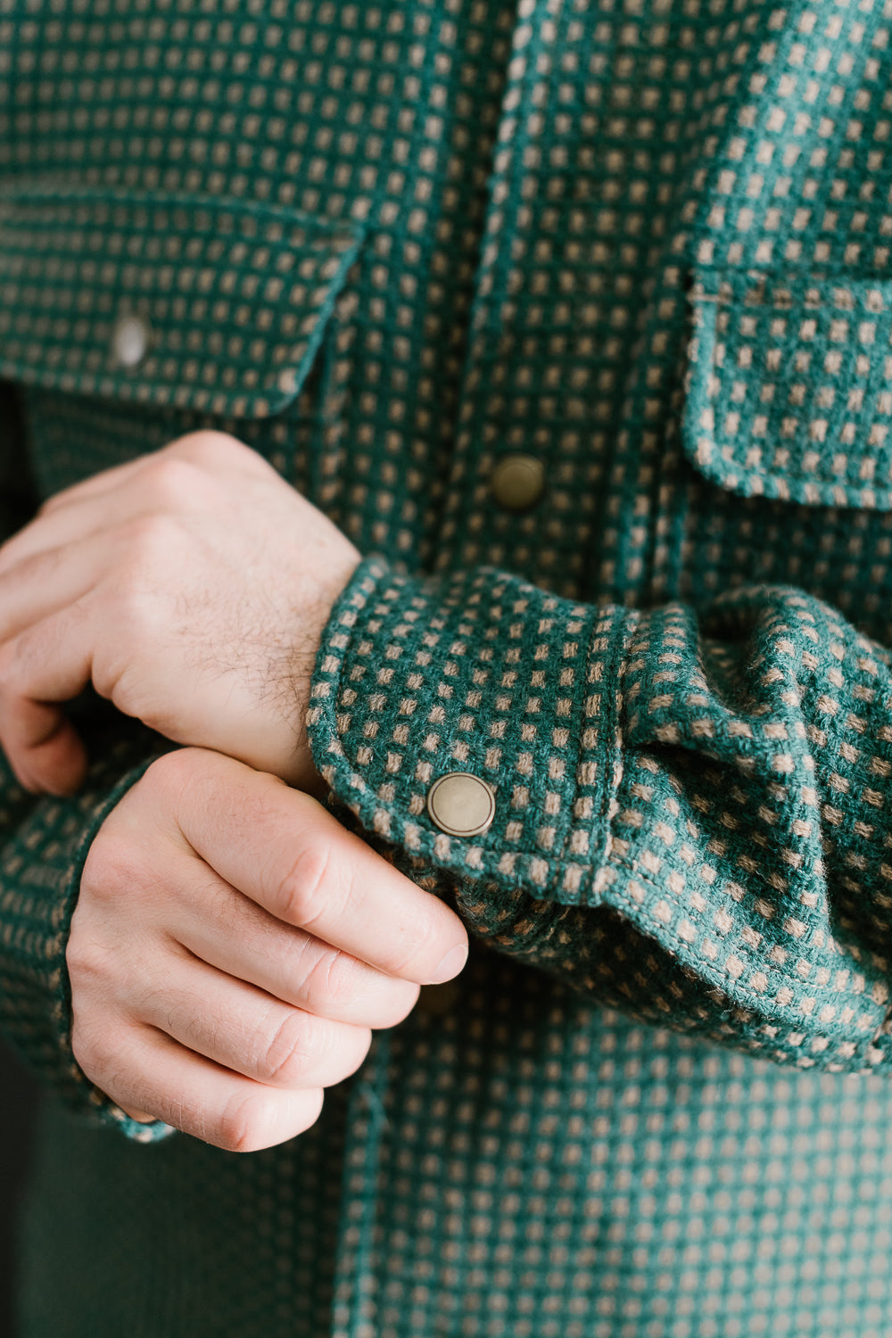 Field Shirt Lined Wool Dot - Green