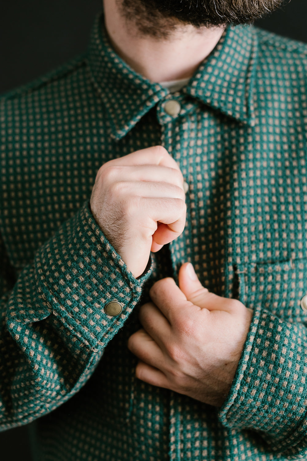 Field Shirt Lined Wool Dot - Green