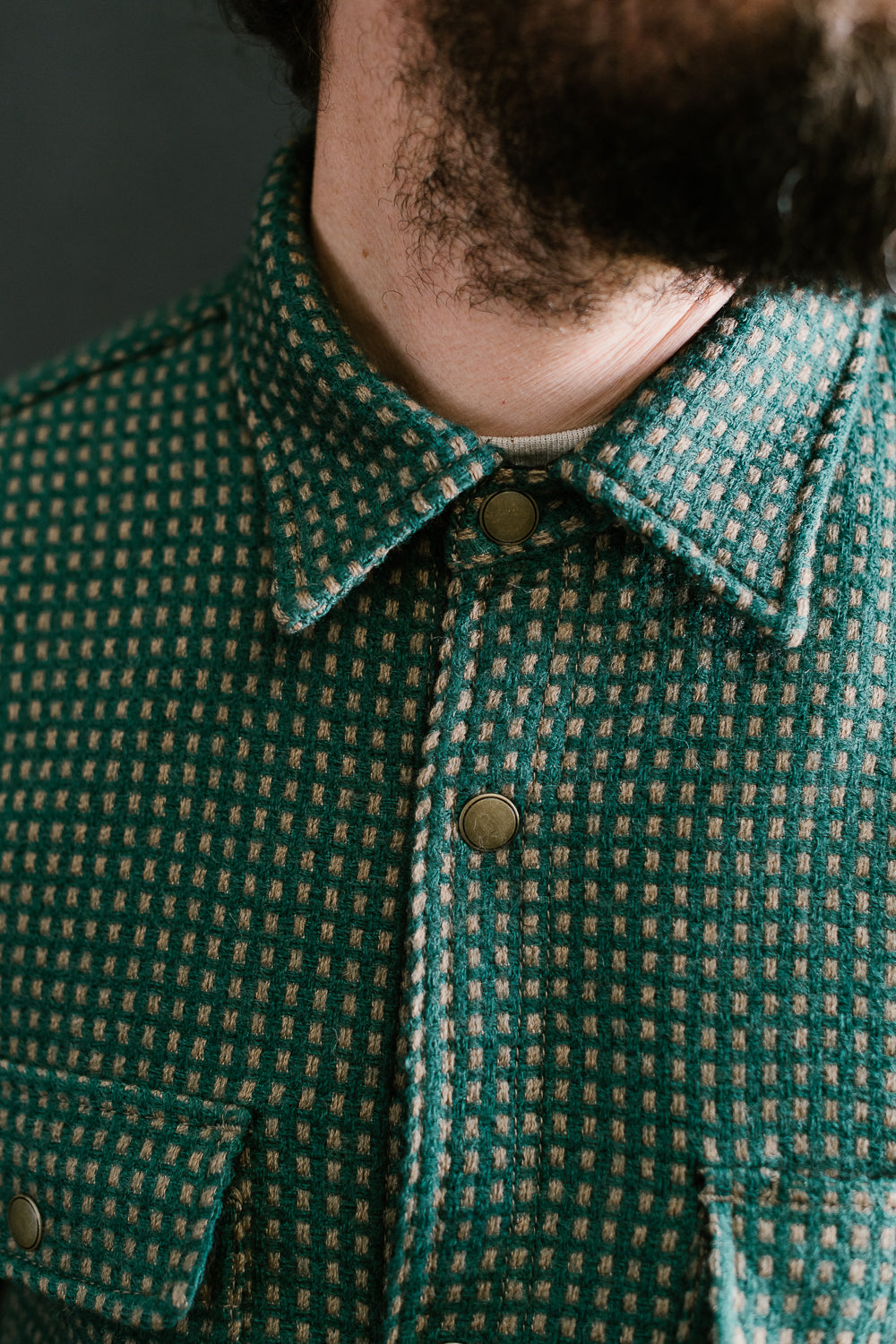 Field Shirt Lined Wool Dot - Green