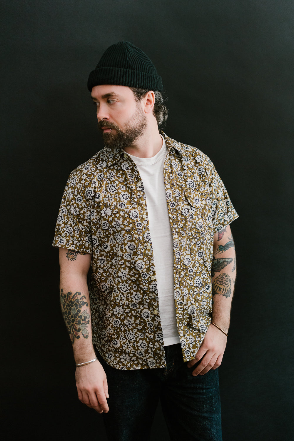 Maker Shirt SS - Gold Floral