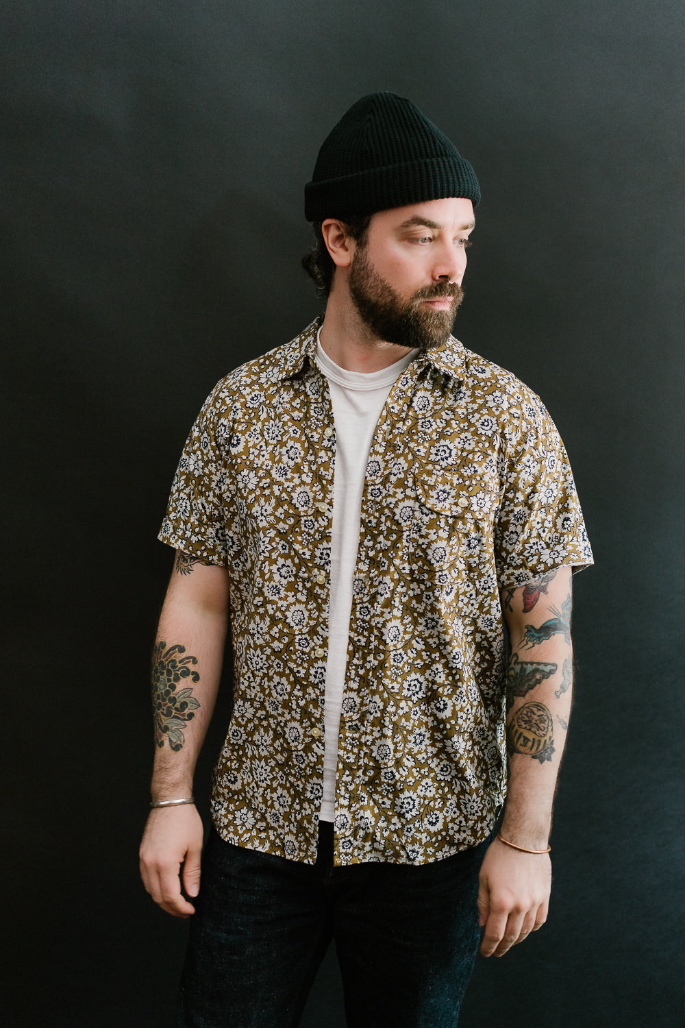 Maker Shirt SS - Gold Floral