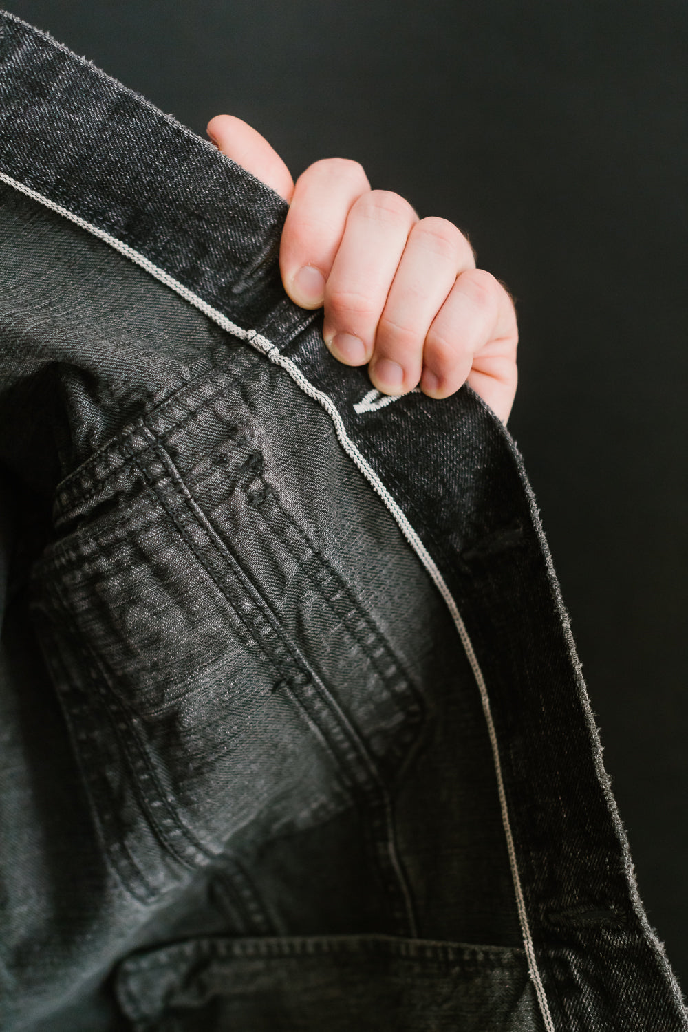 15oz - Stealth Wash Selvedge Denim Cruiser Jacket - Black