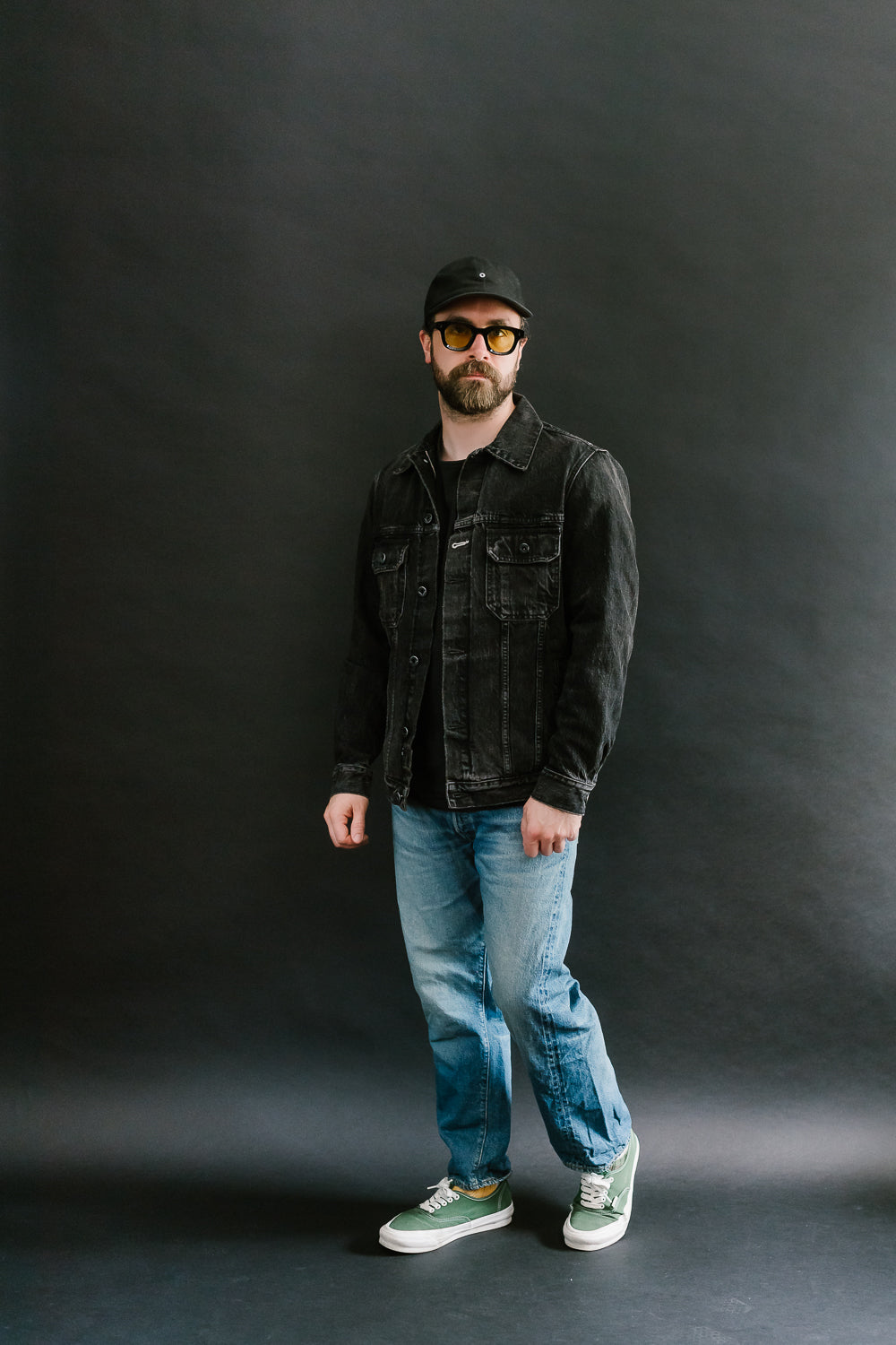 15oz - Stealth Wash Selvedge Denim Cruiser Jacket - Black