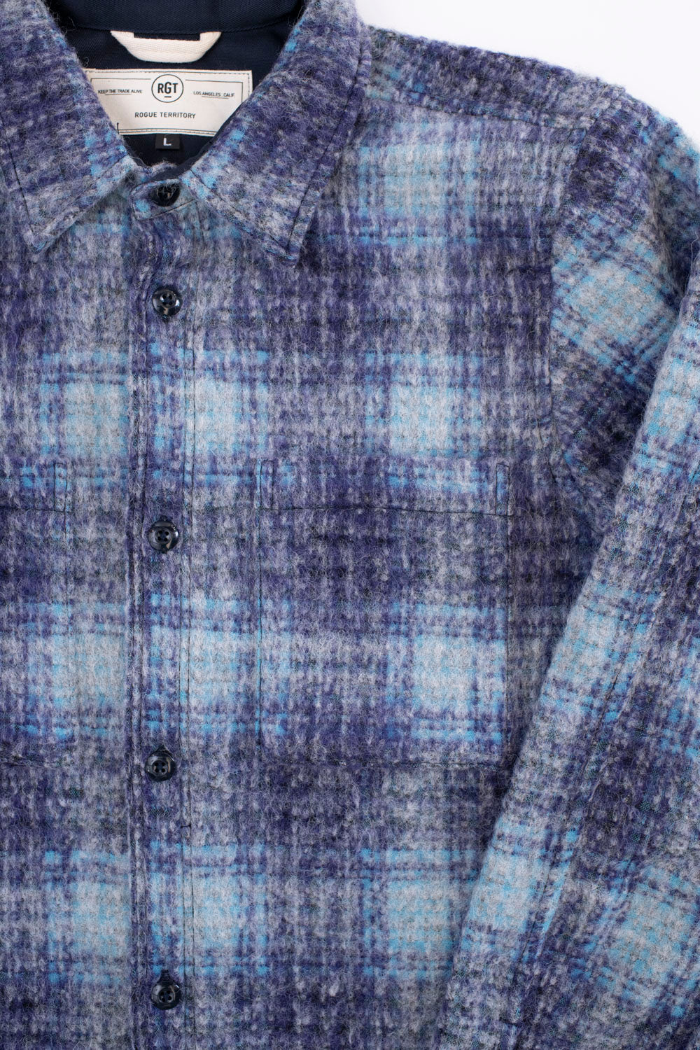 Utility Shirt Plaid Wool - Purple, Blue