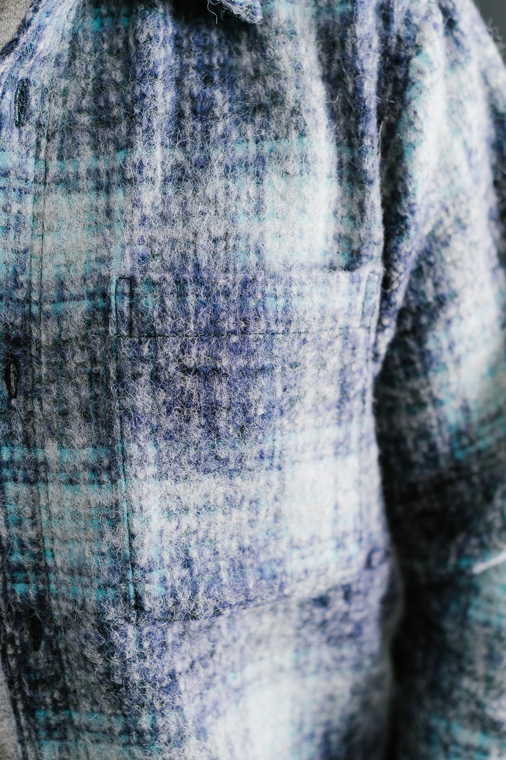 Utility Shirt Plaid Wool - Purple, Blue