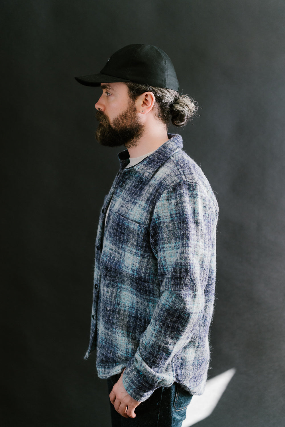 Utility Shirt Plaid Wool - Purple, Blue