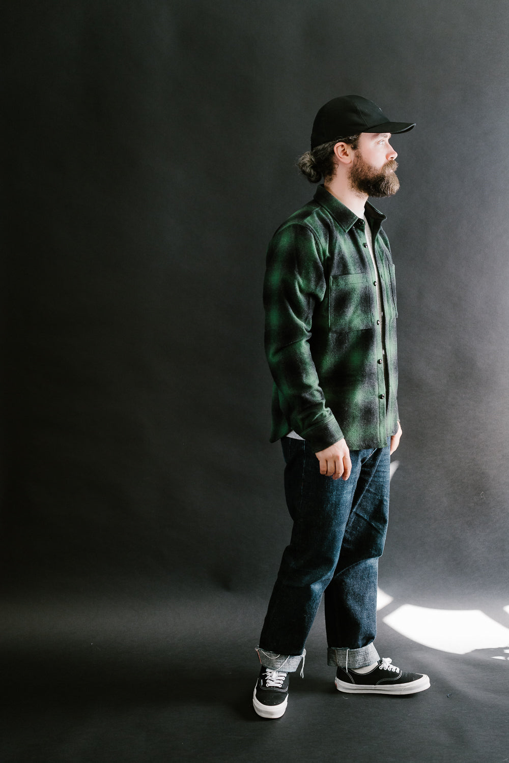 Utility Shirt Plaid Wool - Ombré Green