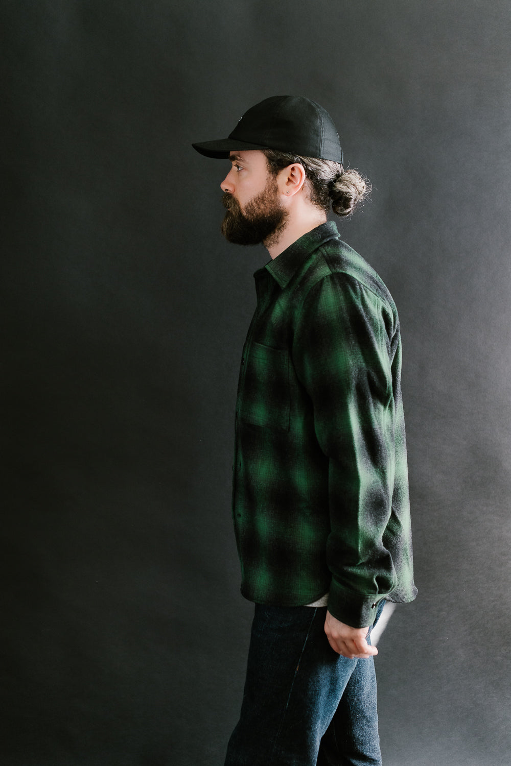 Utility Shirt Plaid Wool - Ombré Green