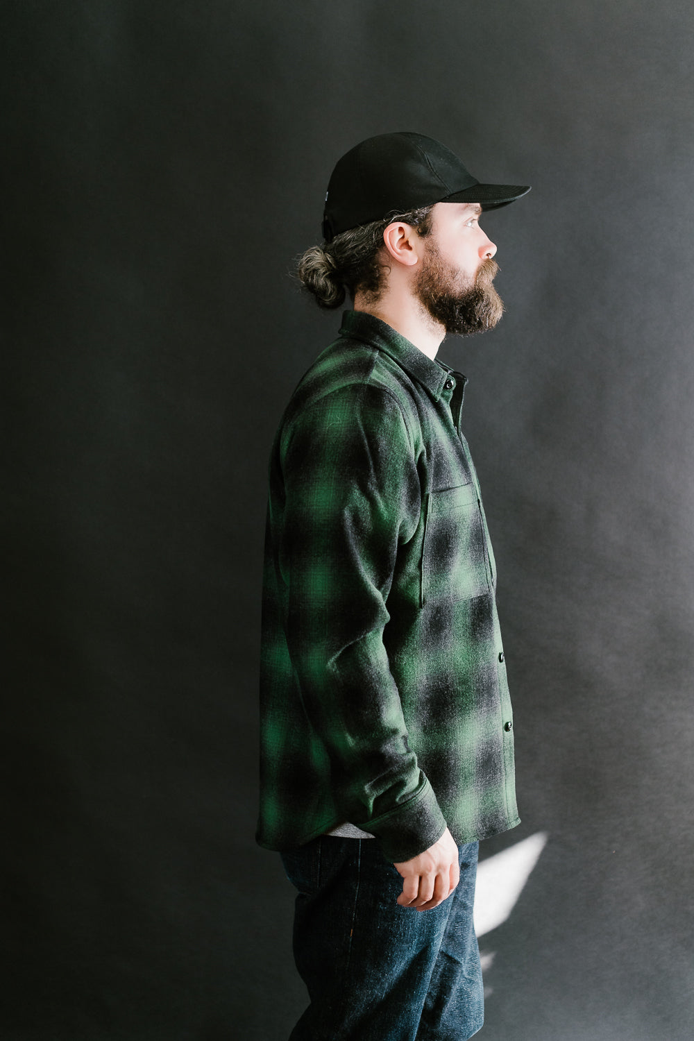 Utility Shirt Plaid Wool - Ombré Green