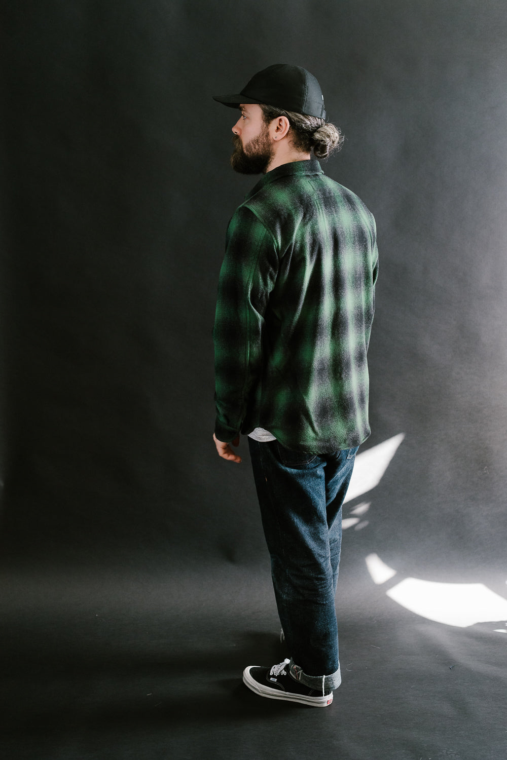 Utility Shirt Plaid Wool - Ombré Green