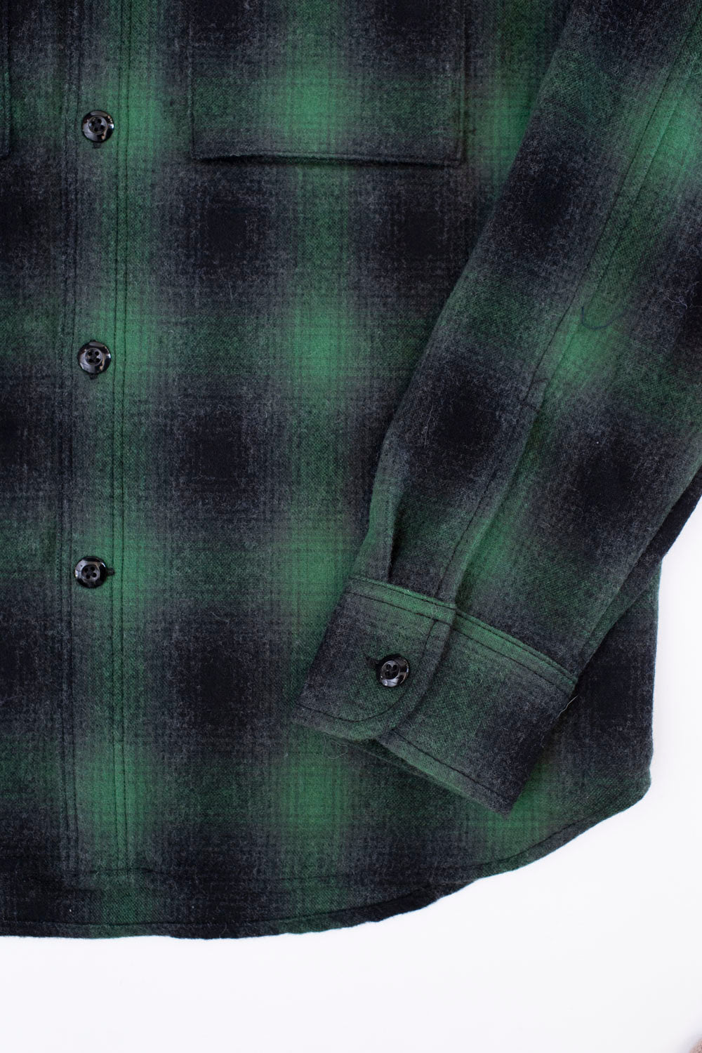 Utility Shirt Plaid Wool - Ombré Green