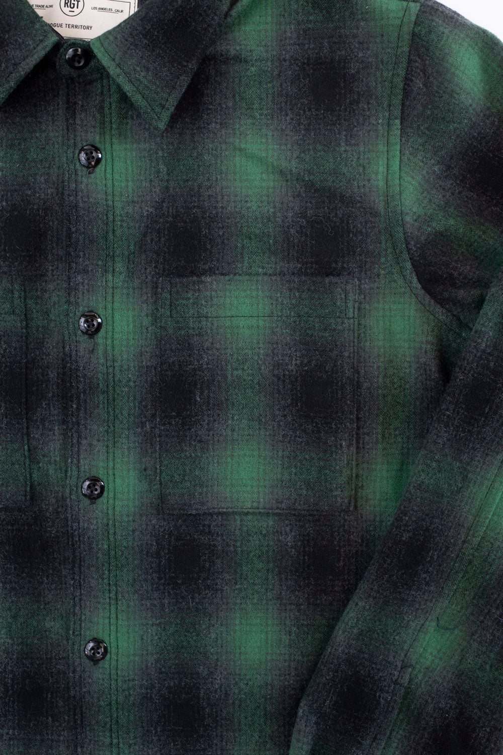 Utility Shirt Plaid Wool - Ombré Green