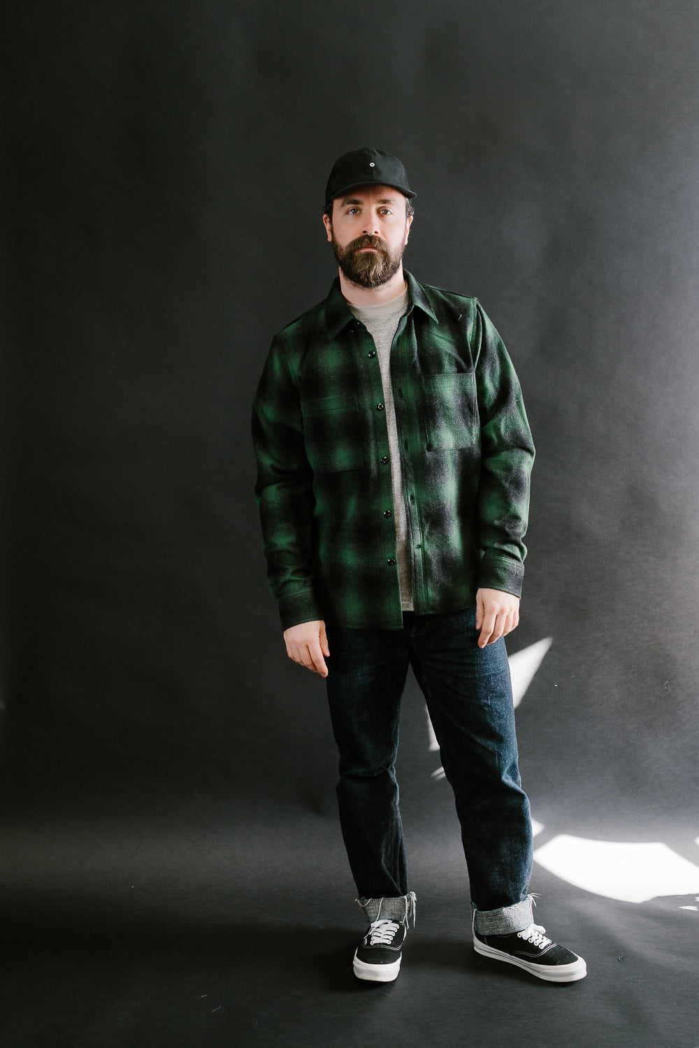 Utility Shirt Plaid Wool - Ombré Green