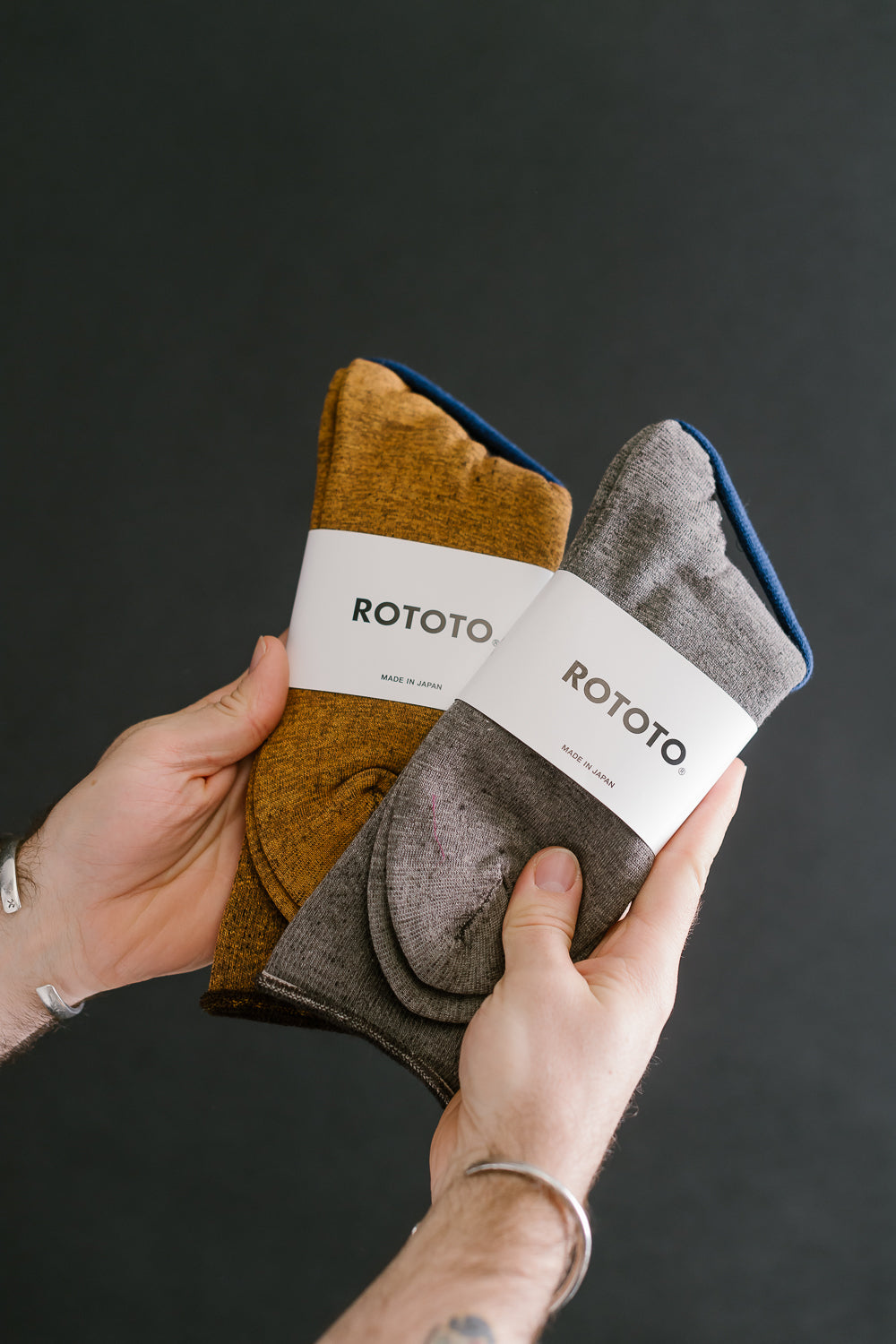 R1044 - City Crew Socks - Gray, Dark Brown