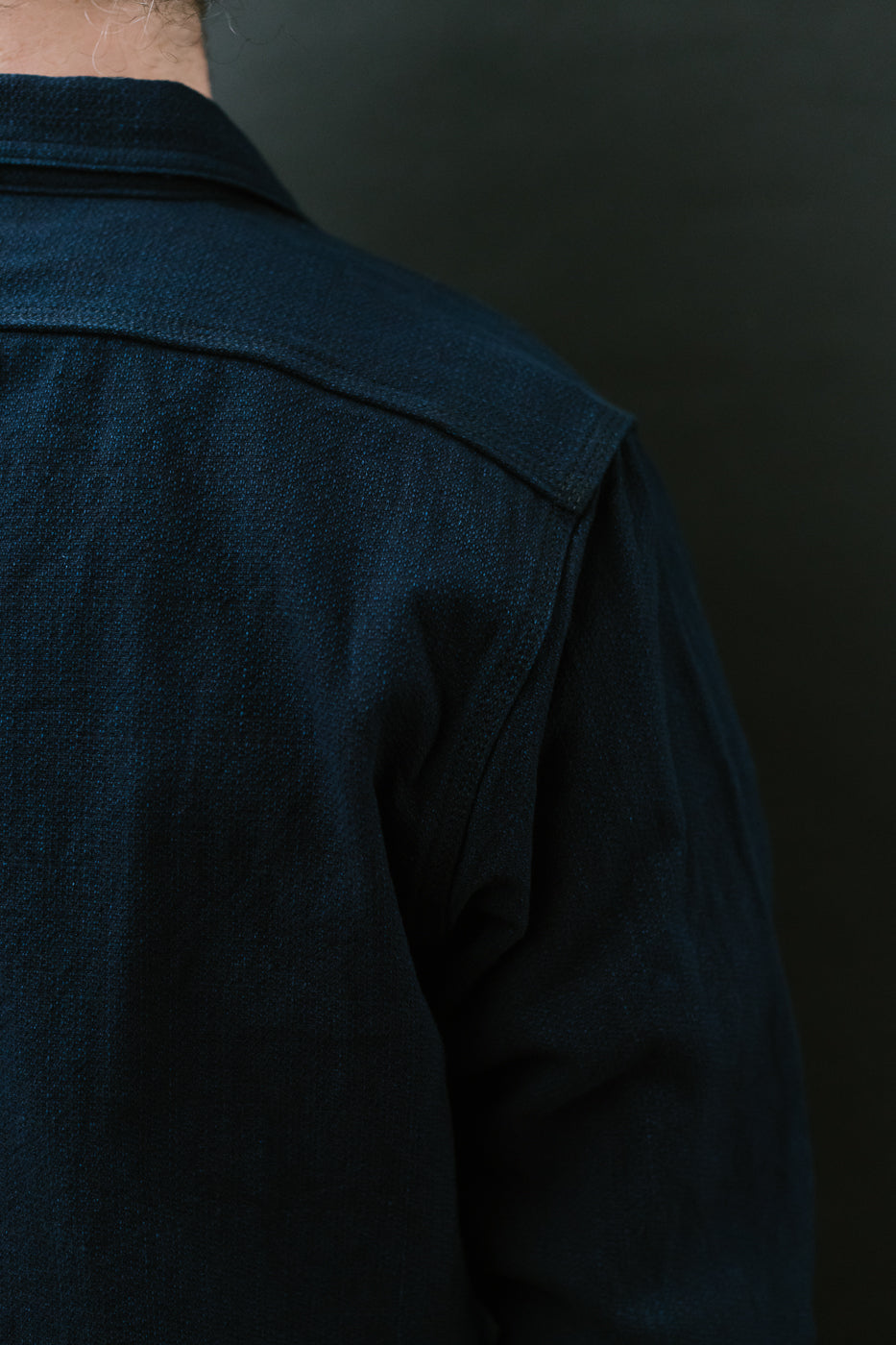 SAK24-01W - Spotted Work Shirt - Natural Indigo