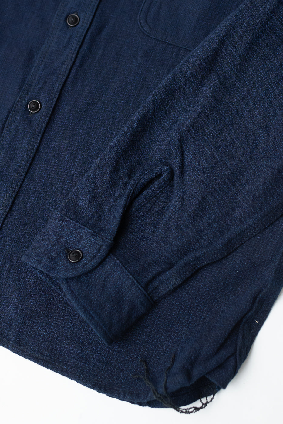 SAK24-01W - Spotted Work Shirt - Natural Indigo