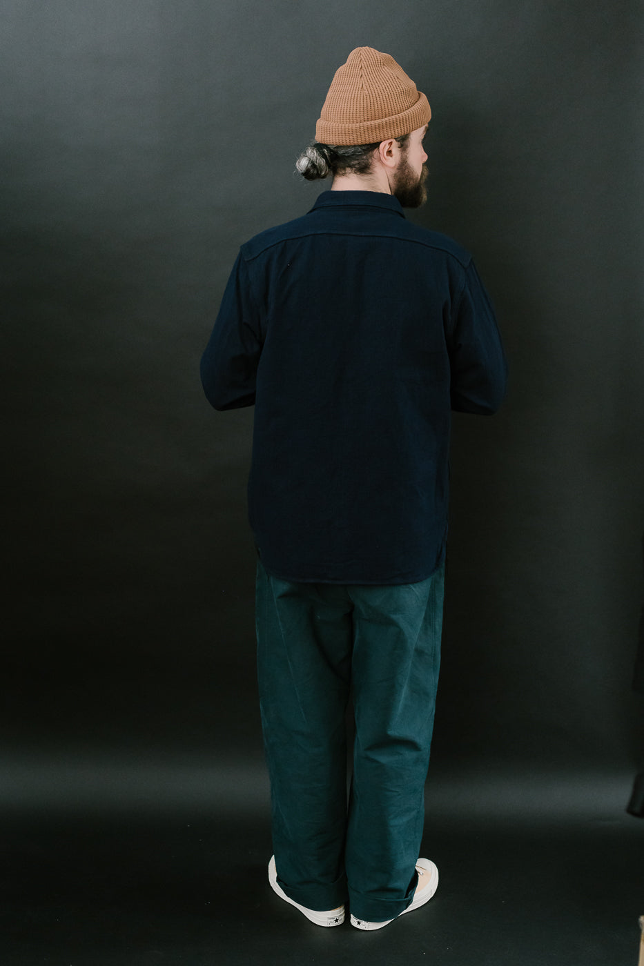 SAK24-01W - Spotted Work Shirt - Natural Indigo