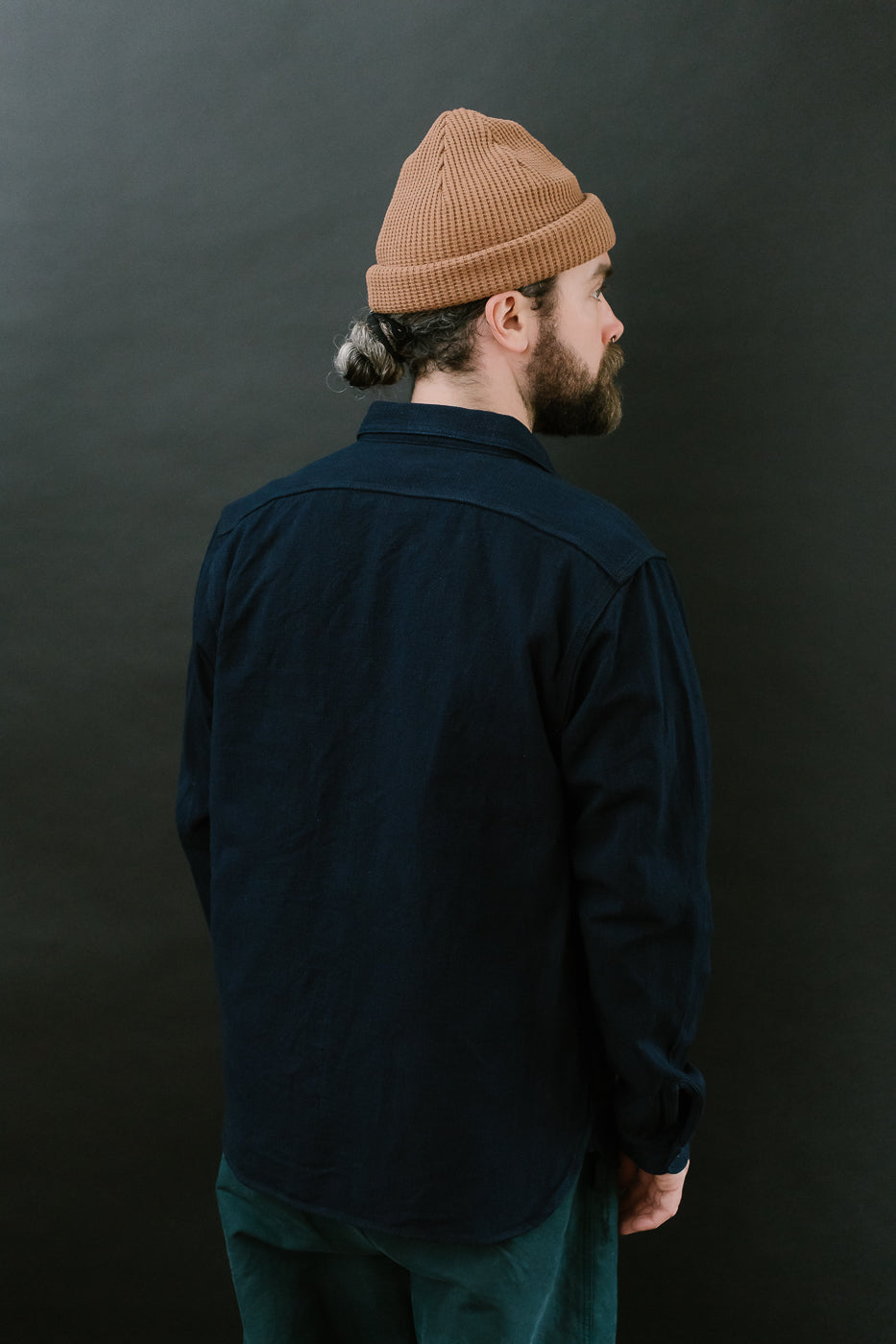 SAK24-01W - Spotted Work Shirt - Natural Indigo