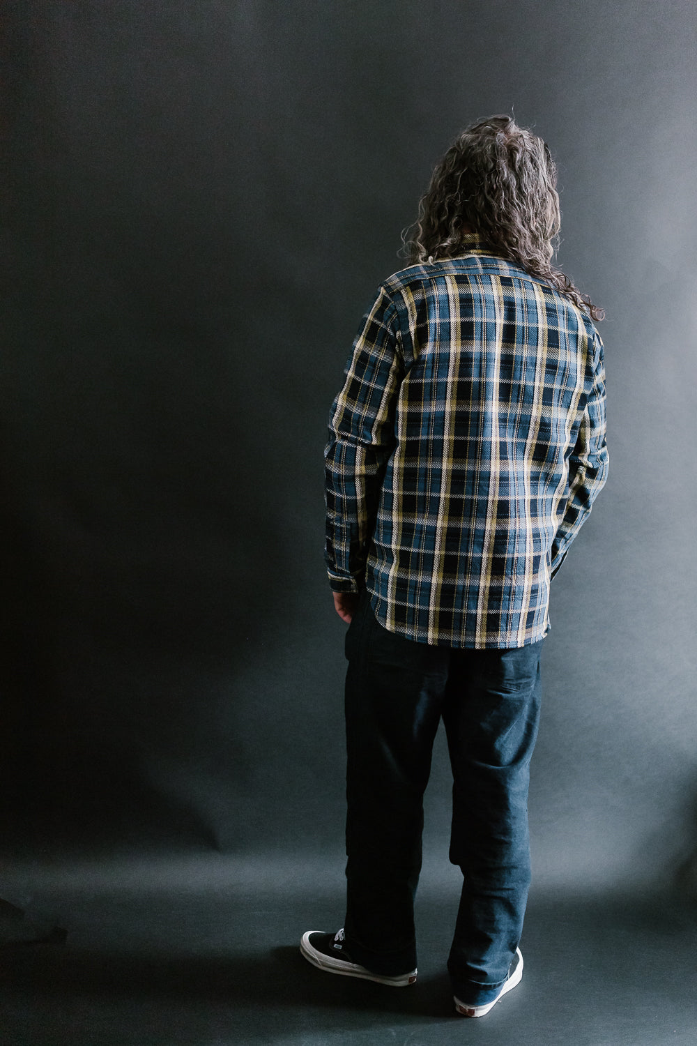 SIN23-01W - Rope Dyed Flannel Check Shirt - Blue, Indigo