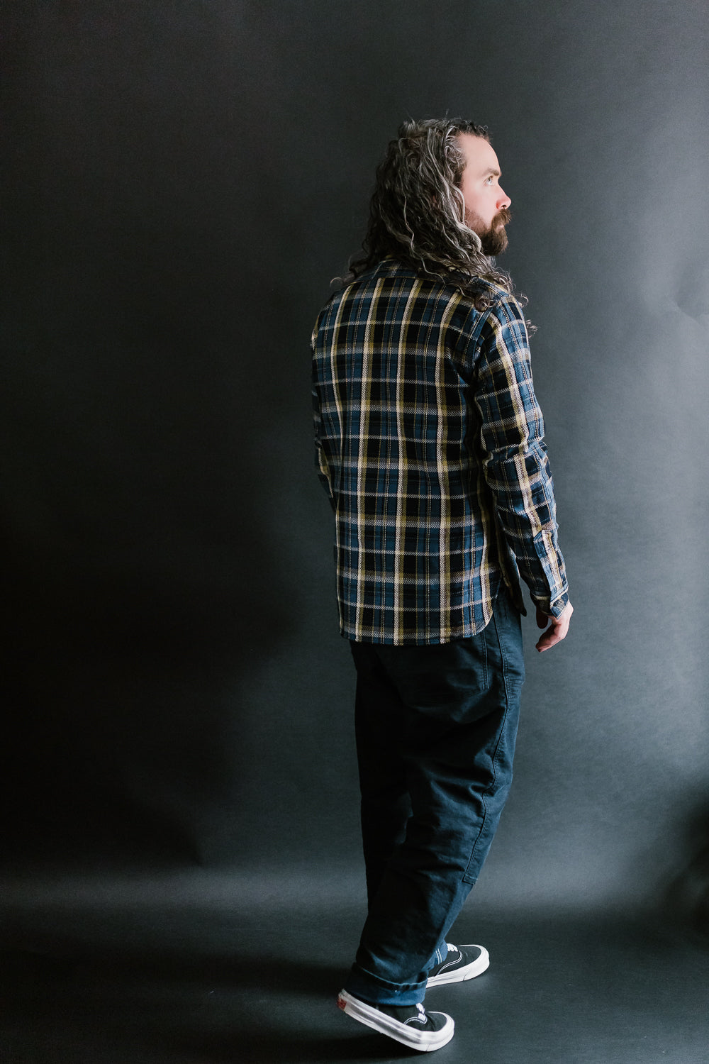 SIN23-01W - Rope Dyed Flannel Check Shirt - Blue, Indigo