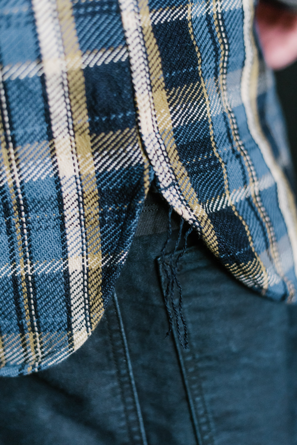 SIN23-01W - Rope Dyed Flannel Check Shirt - Blue, Indigo