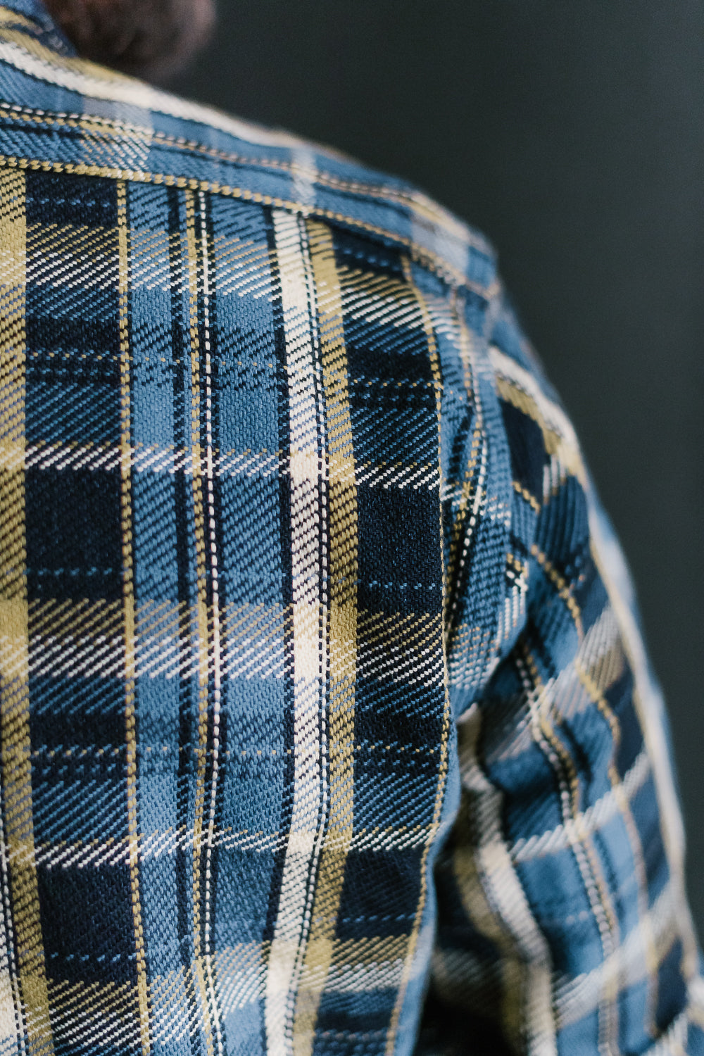 SIN23-01W - Rope Dyed Flannel Check Shirt - Blue, Indigo