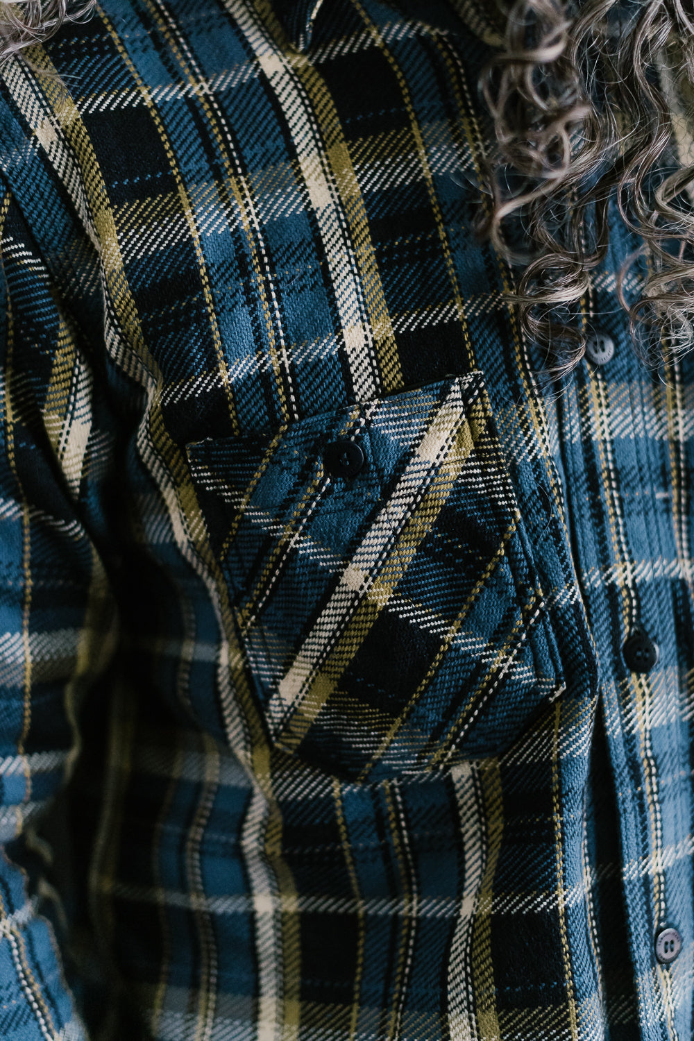 SIN23-01W - Rope Dyed Flannel Check Shirt - Blue, Indigo