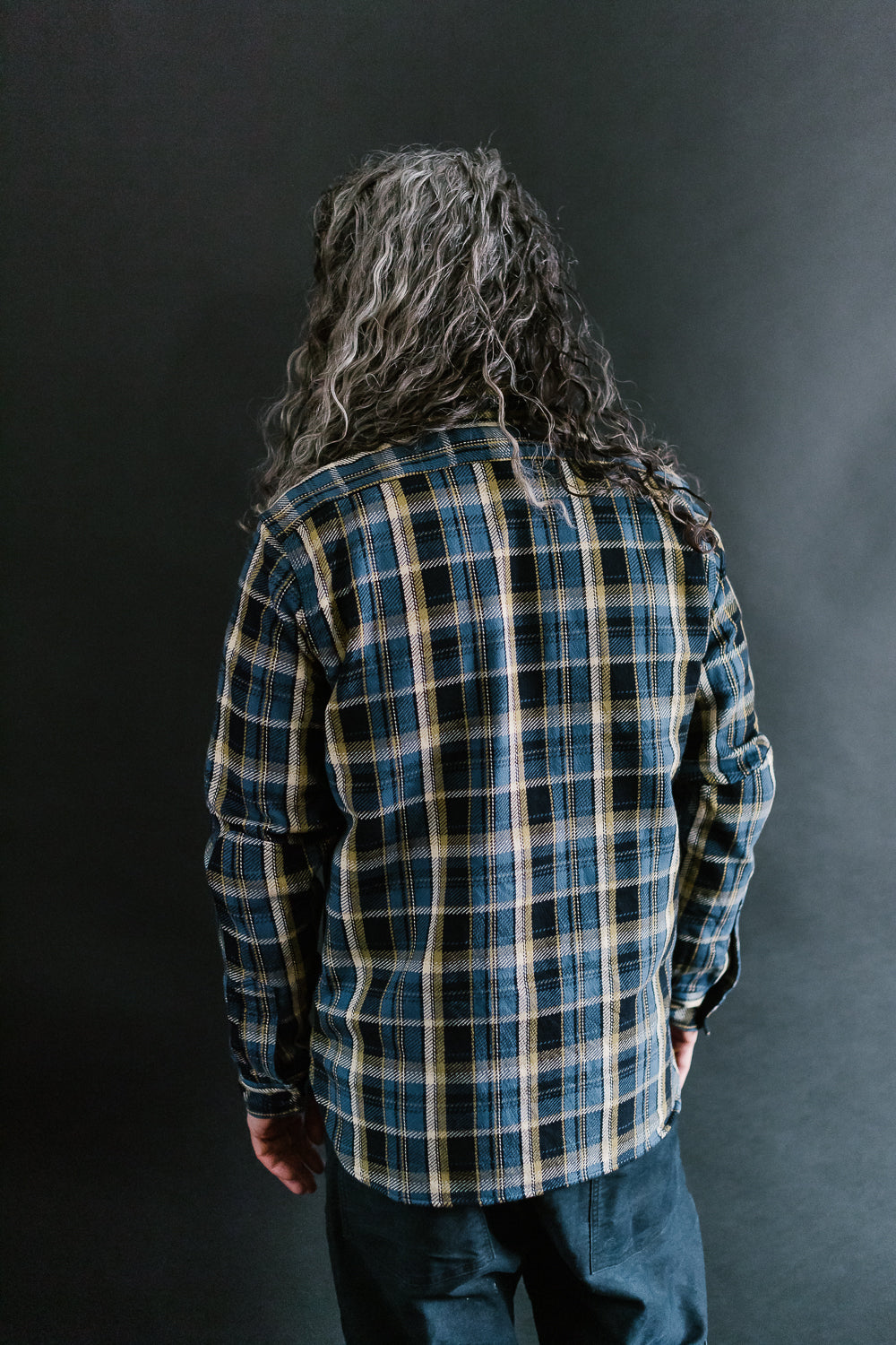 SIN23-01W - Rope Dyed Flannel Check Shirt - Blue, Indigo